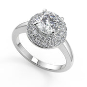 Natalia Double Halo Round Cut Diamond Engagement Ring - Nivetta